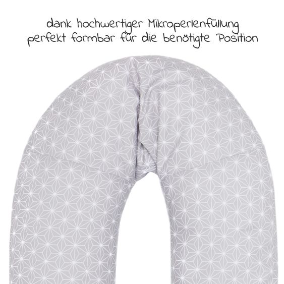 Fillikid Stillkissen Luxe mit Mikroperlenfüllung inkl. Bezug 190 cm - Cube - Grey