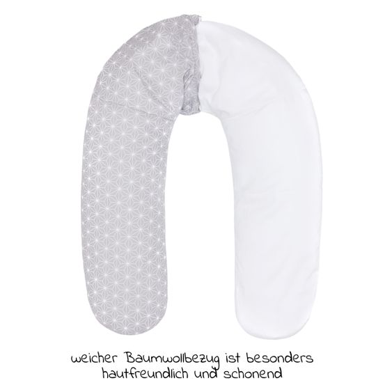 Fillikid Stillkissen Luxe mit Mikroperlenfüllung inkl. Bezug 190 cm - Cube - Grey