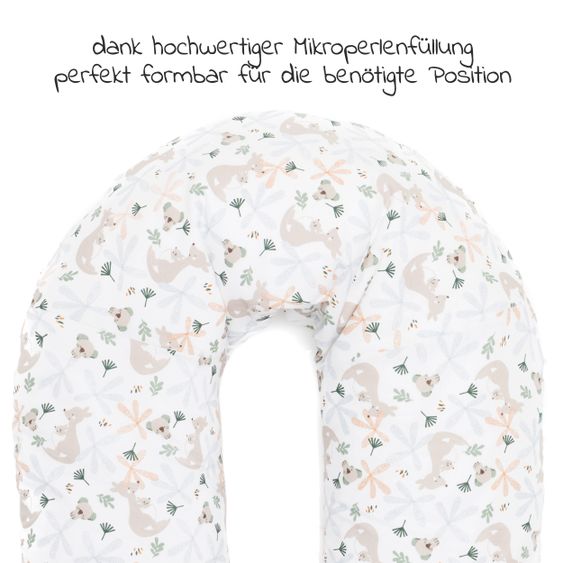 Fillikid Nursing pillow Luxe with micro pearl filling incl. cover 190 cm - Kangaroo - White