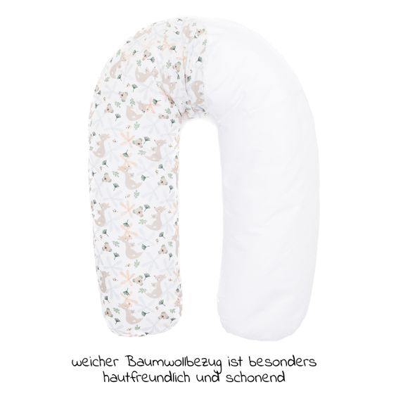 Fillikid Nursing pillow Luxe with micro pearl filling incl. cover 190 cm - Kangaroo - White