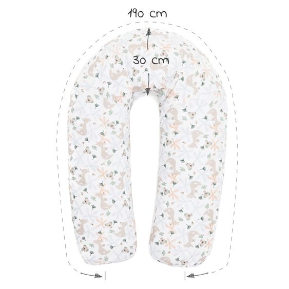 Fillikid Nursing pillow Luxe with micro pearl filling incl. cover 190 cm - Kangaroo - White