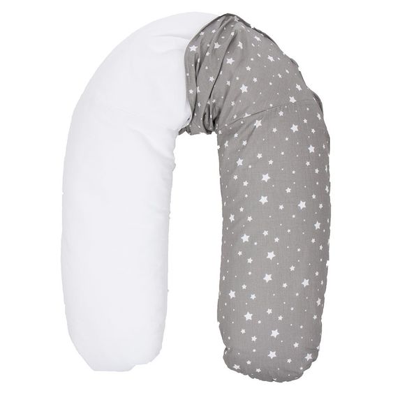 Fillikid Stillkissen XL 190 cm - Sterne - Grau Weiß