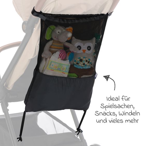 Fillikid Taschennetz für Kinderwagen & Buggys - Schwarz