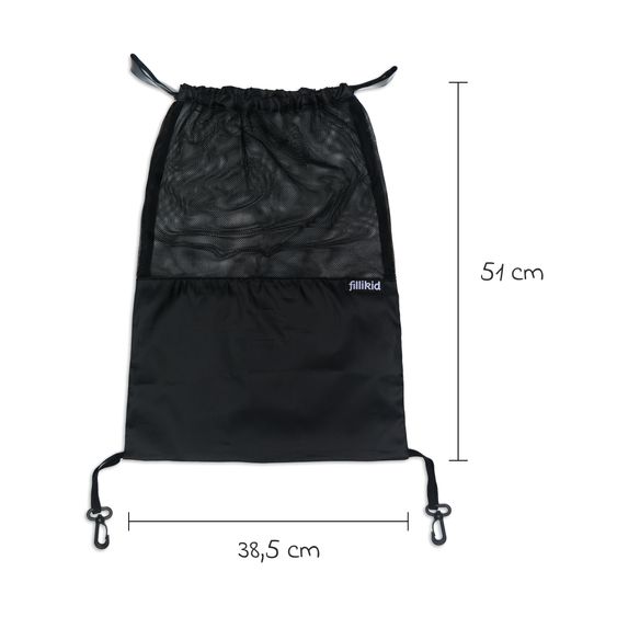 Fillikid Taschennetz für Kinderwagen & Buggys - Schwarz