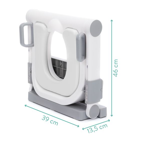 Fillikid Toilet trainer with dynamic height adjustment, wide steps, removable seat, foldable - White Gray