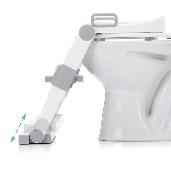 Fillikid Toilet trainer with dynamic height adjustment, wide steps, removable seat, foldable - White Gray