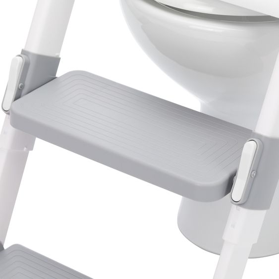 Fillikid Toilet trainer with dynamic height adjustment, wide steps, removable seat, foldable - White Gray