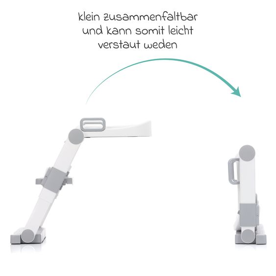 Fillikid Toilet trainer with dynamic height adjustment, wide steps, removable seat, foldable - White Gray