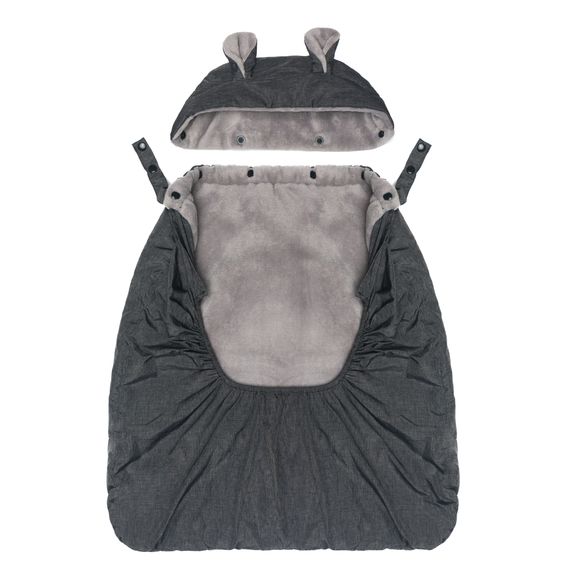 Fillikid Carry Cover For baby carriers wind- and water-repellent with hood - Grey