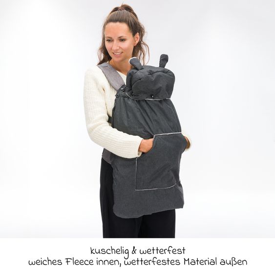 Fillikid Carry Cover For baby carriers wind- and water-repellent with hood - Grey