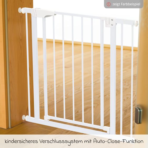 Fillikid Türschutzgitter / Treppenschutzgitter Autoclose (75 bis 82 cm) zum Klemmen ohne bohren, schließt selbsständig - Schwarz