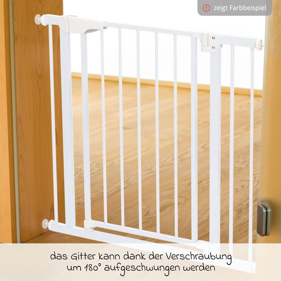 Fillikid Türschutzgitter / Treppenschutzgitter Autoclose (75 bis 82 cm) zum Klemmen ohne bohren, schließt selbsständig - Schwarz