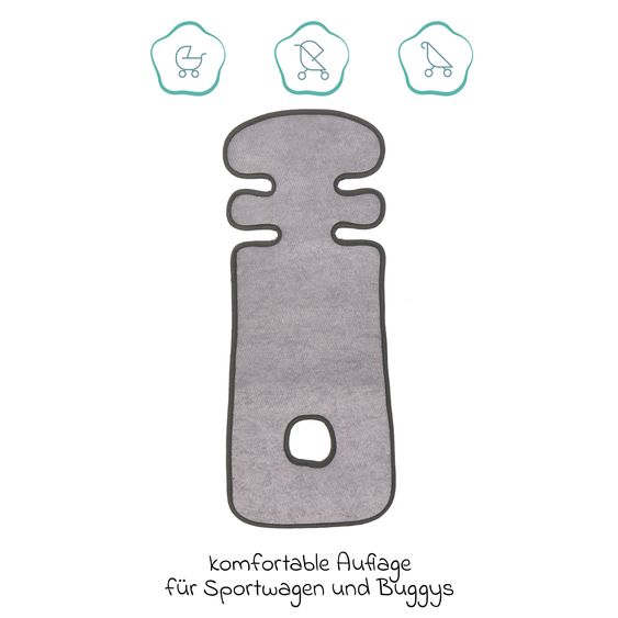 Fillikid Universalauflage für Buggy & Sportwagen - Grau
