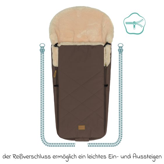 Fillikid Sacco a pelo in pelliccia sintetica vegana Vegan Comfort per Passeggino Leggero, Sportivo e Passeggino - Braun