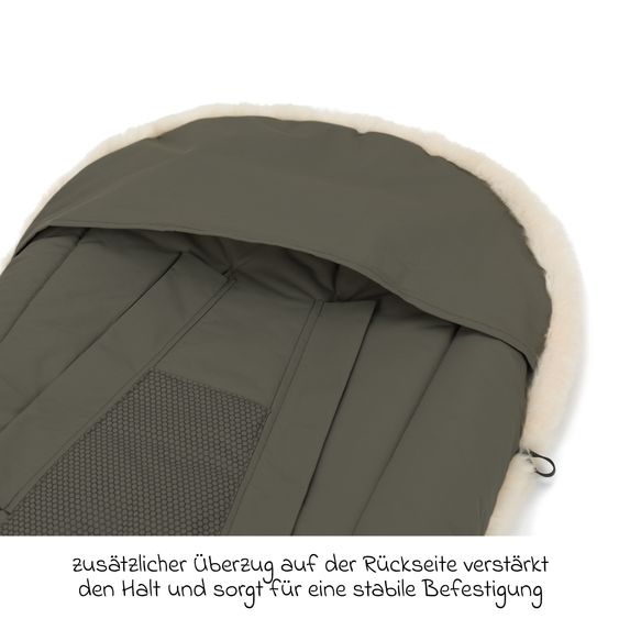 Fillikid Sacco a pelo in pelliccia sintetica vegana Vegan Comfort per Passeggino Leggero, Sportivo e Passeggino - Oliva