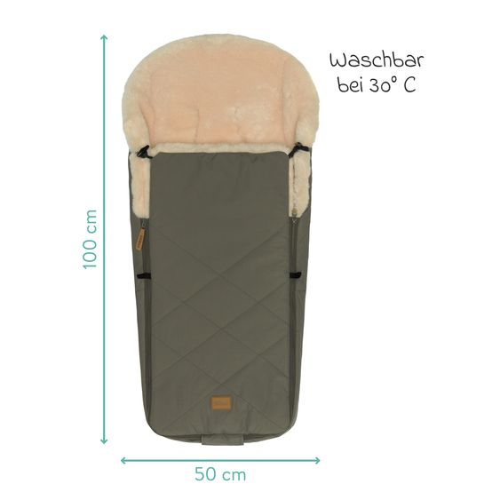 Fillikid Sacco a pelo in pelliccia sintetica vegana Vegan Comfort per Passeggino Leggero, Sportivo e Passeggino - Oliva