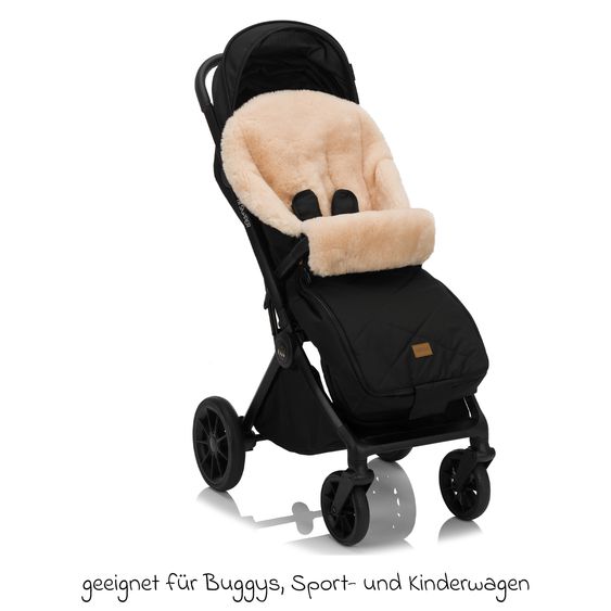 Fillikid Sacco a pelo in pelliccia sintetica vegana Vegan Comfort per Passeggino Leggero, Sportivo e Passeggino - Nero