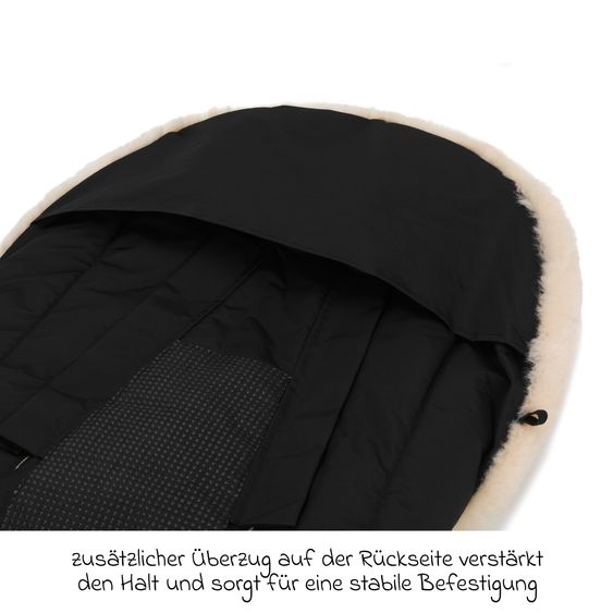 Fillikid Sacco a pelo in pelliccia sintetica vegana Vegan Comfort per Passeggino Leggero, Sportivo e Passeggino - Nero