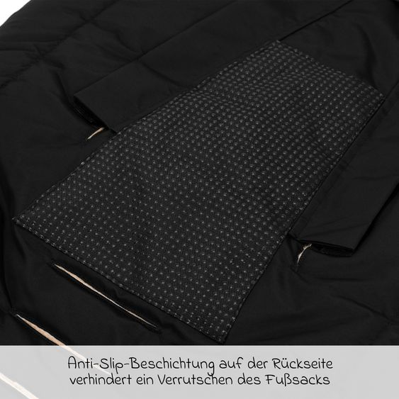Fillikid Sacco a pelo in pelliccia sintetica vegana Vegan Comfort per Passeggino Leggero, Sportivo e Passeggino - Nero