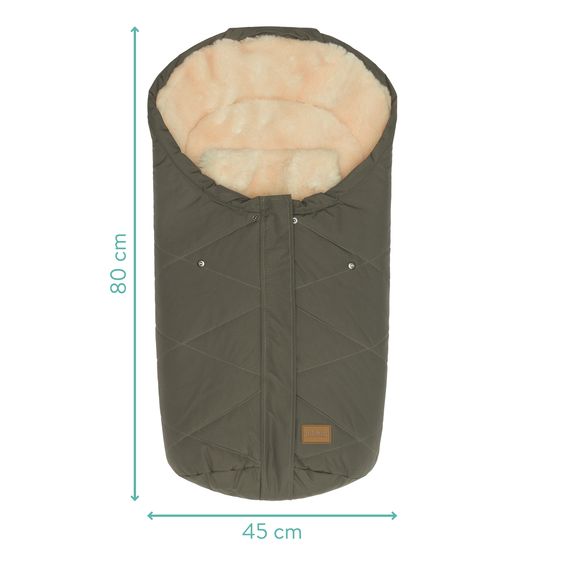 Fillikid Sacco a pelo in pelliccia sintetica vegana Vegan Style per Seggiolino auto per neonati & Vaschette per neonati - Oliva