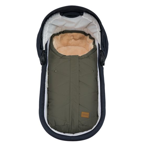 Fillikid Sacco a pelo in pelliccia sintetica vegana Vegan Style per Seggiolino auto per neonati & Vaschette per neonati - Oliva