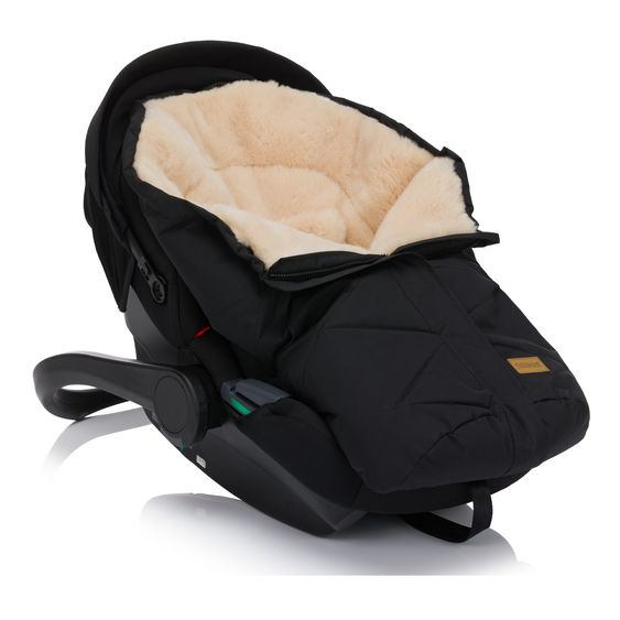 Fillikid Sacco a pelo in pelliccia sintetica vegana Vegan Style per Seggiolino auto per neonati & Vaschette per neonati - Nero