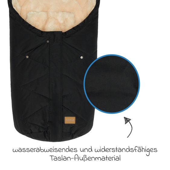 Fillikid Sacco a pelo in pelliccia sintetica vegana Vegan Style per Seggiolino auto per neonati & Vaschette per neonati - Nero
