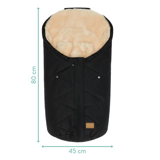 Fillikid Sacco a pelo in pelliccia sintetica vegana Vegan Style per Seggiolino auto per neonati & Vaschette per neonati - Nero