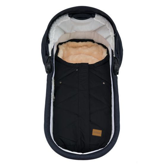 Fillikid Sacco a pelo in pelliccia sintetica vegana Vegan Style per Seggiolino auto per neonati & Vaschette per neonati - Nero