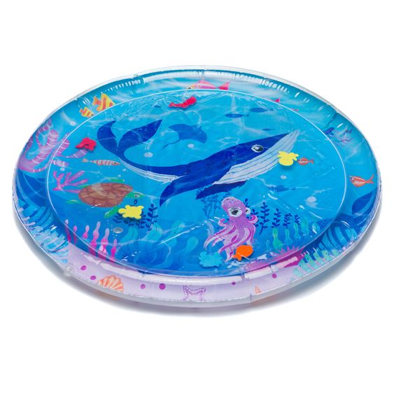 Fillikid Tappeto gioco ad acqua Parzialmente riempibile a forma rotonda con elemento sonoro - Ocean Blue
