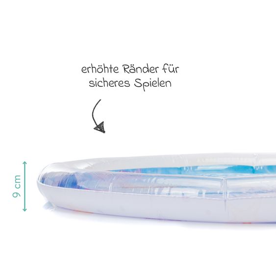 Fillikid Tappeto gioco ad acqua Parzialmente riempibile a forma rotonda con elemento sonoro - Ocean Blue