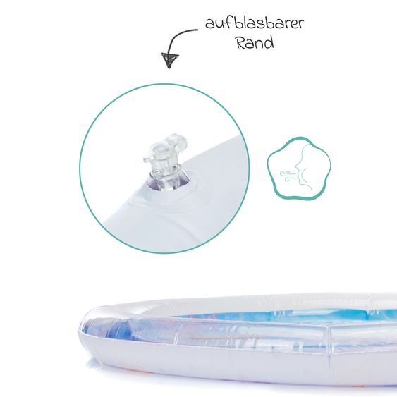 Fillikid Tappeto gioco ad acqua Parzialmente riempibile a forma rotonda con elemento sonoro - Ocean Blue