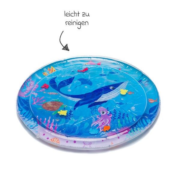 Fillikid Tappeto gioco ad acqua Parzialmente riempibile a forma rotonda con elemento sonoro - Ocean Blue
