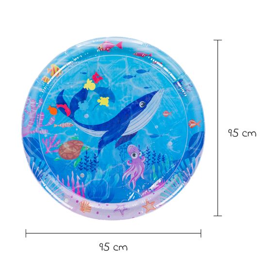 Fillikid Tappeto gioco ad acqua Parzialmente riempibile a forma rotonda con elemento sonoro - Ocean Blue