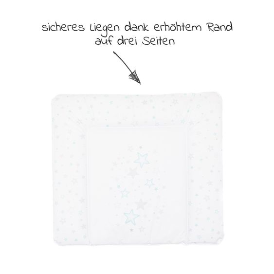 Fillikid Wickelauflage Softy 75 x 85 cm - Blue Stars - Weiß