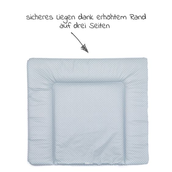 Fillikid Wickelauflage Softy 75 x 85 cm - kleine Punkte Exklusiv - Grau