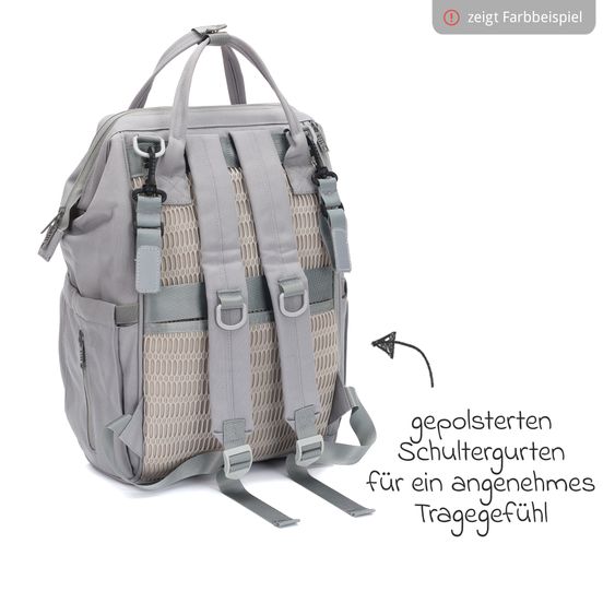 Fillikid Wickelrucksack Barcelona im modernen Design mit variablem Stauraum - Sand Beige