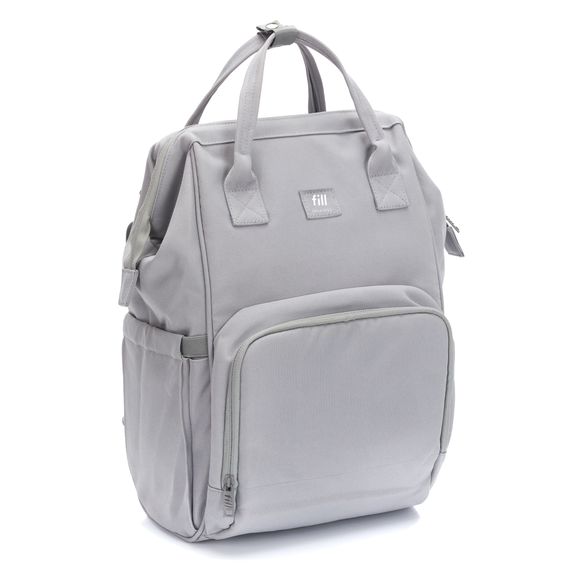 Fillikid Wickelrucksack Barcelona im modernen Design mit variablem Stauraum - Stone Grey