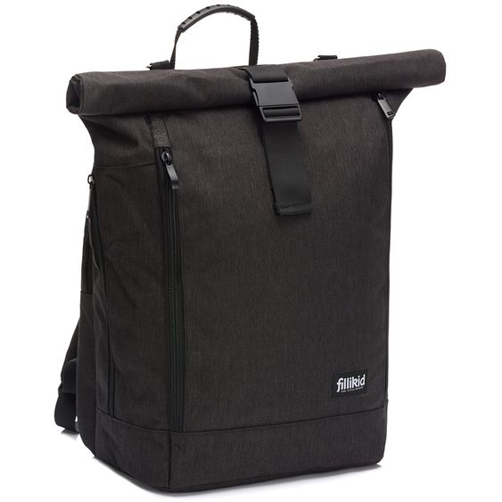 Fillikid Zaino fasciatoio Rolltop Dublin incl. materassino fasciatoio - Nero