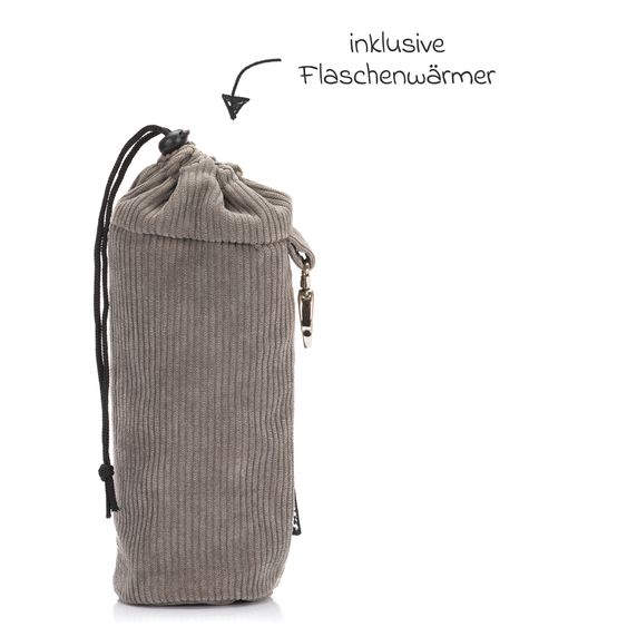 Fillikid Borsa fasciatoio in corda con fasciatoio, appendino per carrozzina e scaldabiberon - grigio