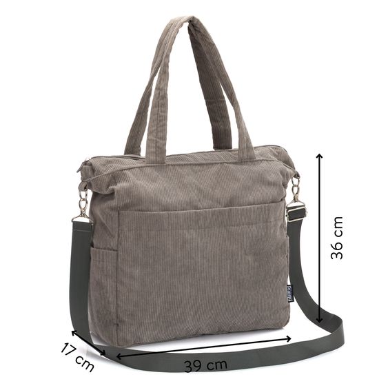 Fillikid Borsa fasciatoio in corda con fasciatoio, appendino per carrozzina e scaldabiberon - grigio