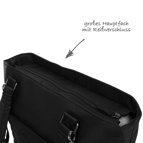 Fillikid Wickeltasche Elegance - Schwarz