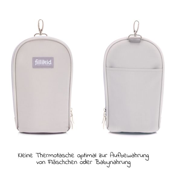 Fillikid Wickeltasche Palma mit Wickelunterlage und Thermotasche - Grau