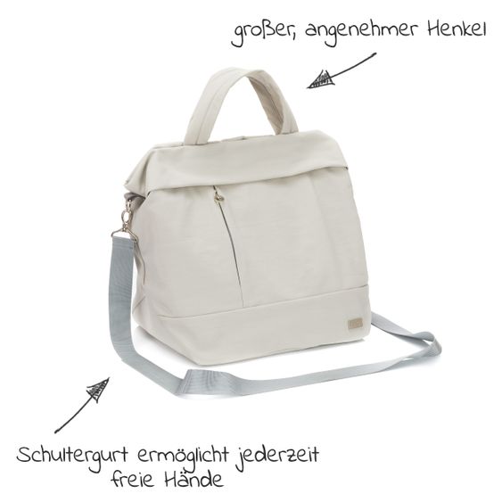 Fillikid Wickeltasche Palma mit Wickelunterlage und Thermotasche - Grau