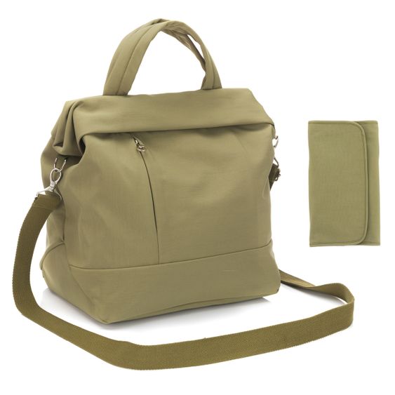 Fillikid Wickeltasche Palma mit Wickelunterlage und Thermotasche - Oliv