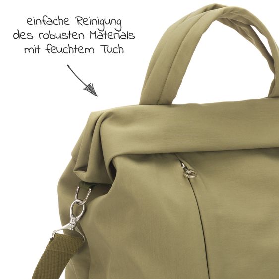 Fillikid Wickeltasche Palma mit Wickelunterlage und Thermotasche - Oliv