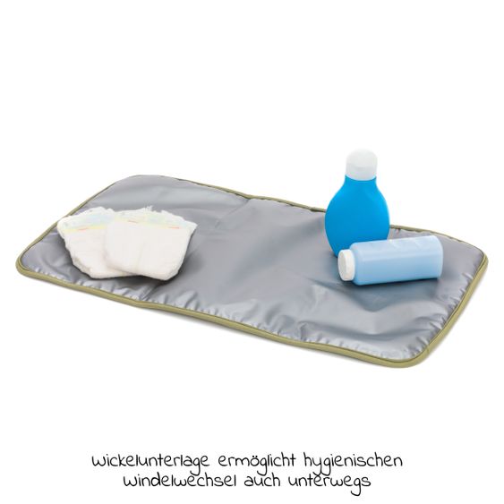 Fillikid Wickeltasche Palma mit Wickelunterlage und Thermotasche - Oliv