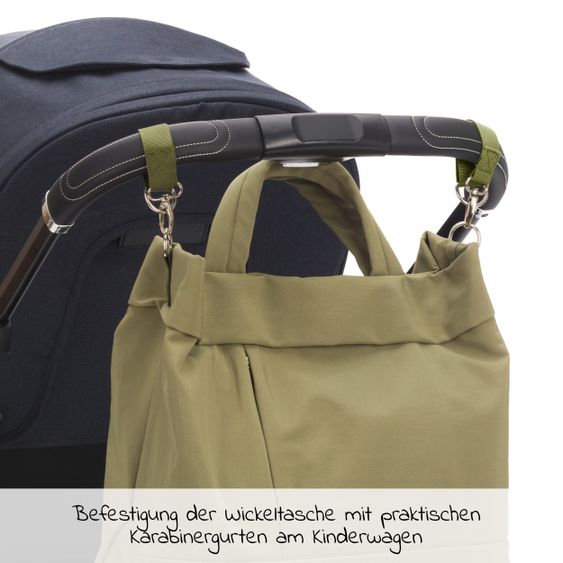 Fillikid Wickeltasche Palma mit Wickelunterlage und Thermotasche - Oliv