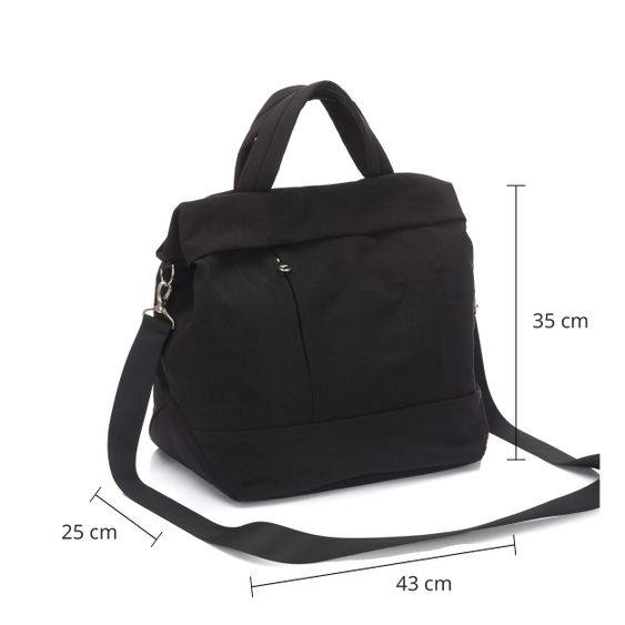 Fillikid Wickeltasche Palma mit Wickelunterlage und Thermotasche - Schwarz