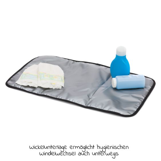 Fillikid Wickeltasche Palma mit Wickelunterlage und Thermotasche - Schwarz